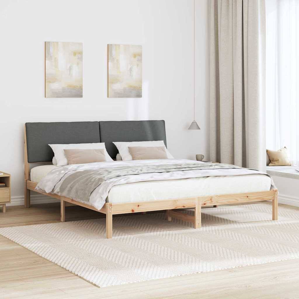 vidaXL Bettgestell Braun und Dunkelgrau 200 x 200 cm Massivholz Kiefer