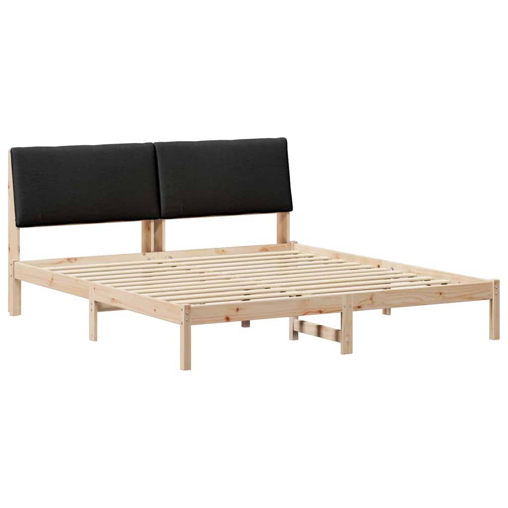 vidaXL Bettgestell Braun und Schwarz 180 x 200 cm Massivholz Kiefer