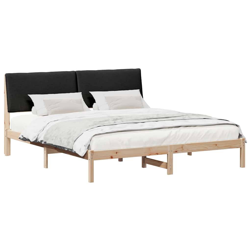 vidaXL Bettgestell Braun und Schwarz 200 x 200 cm Massivholz Kiefer