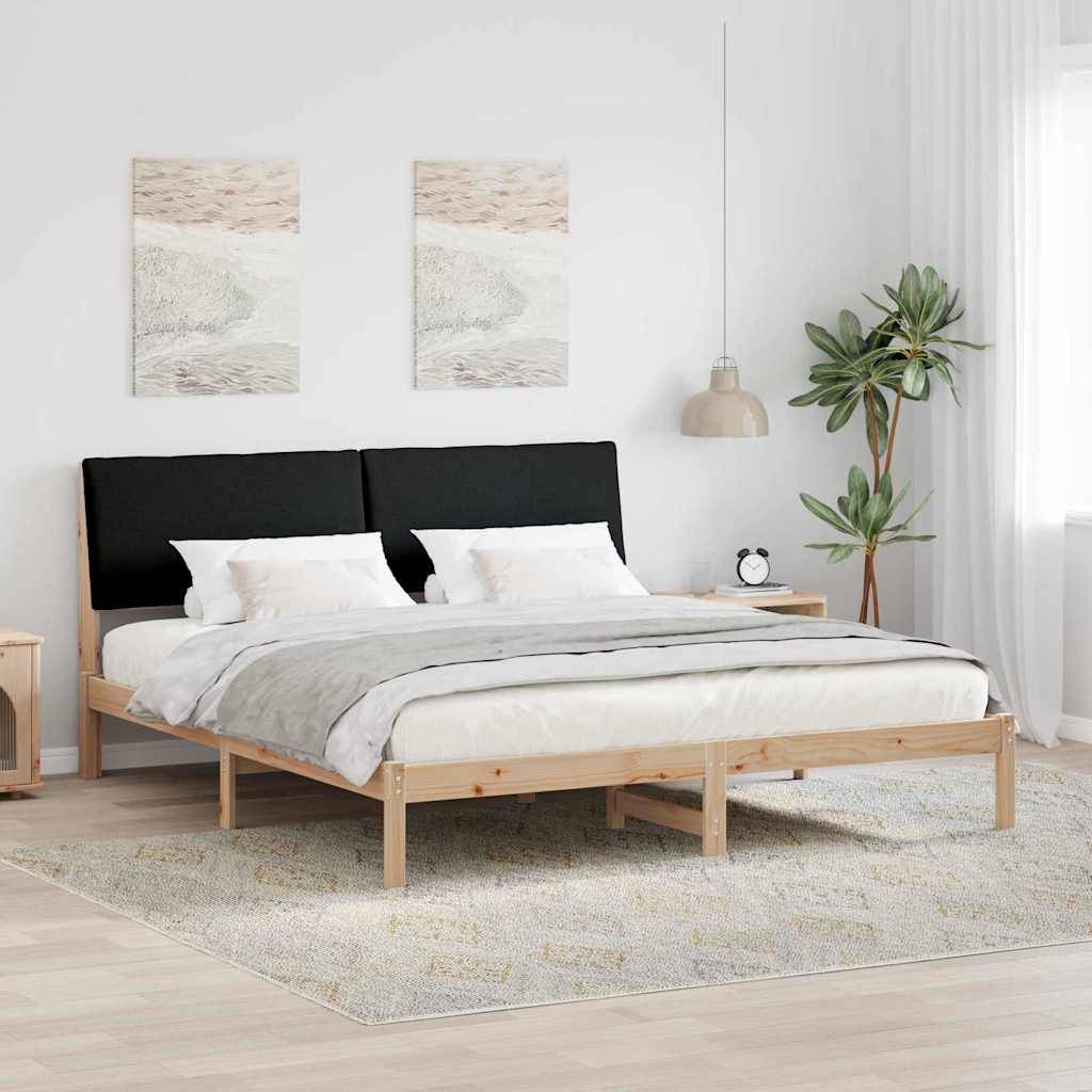 vidaXL Bettgestell Braun und Schwarz 180 x 200 cm Massivholz Kiefer