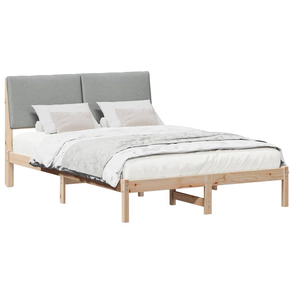 vidaXL Bettgestell Braun und hellgrau 160 x 200 cm Massivholz Kiefer