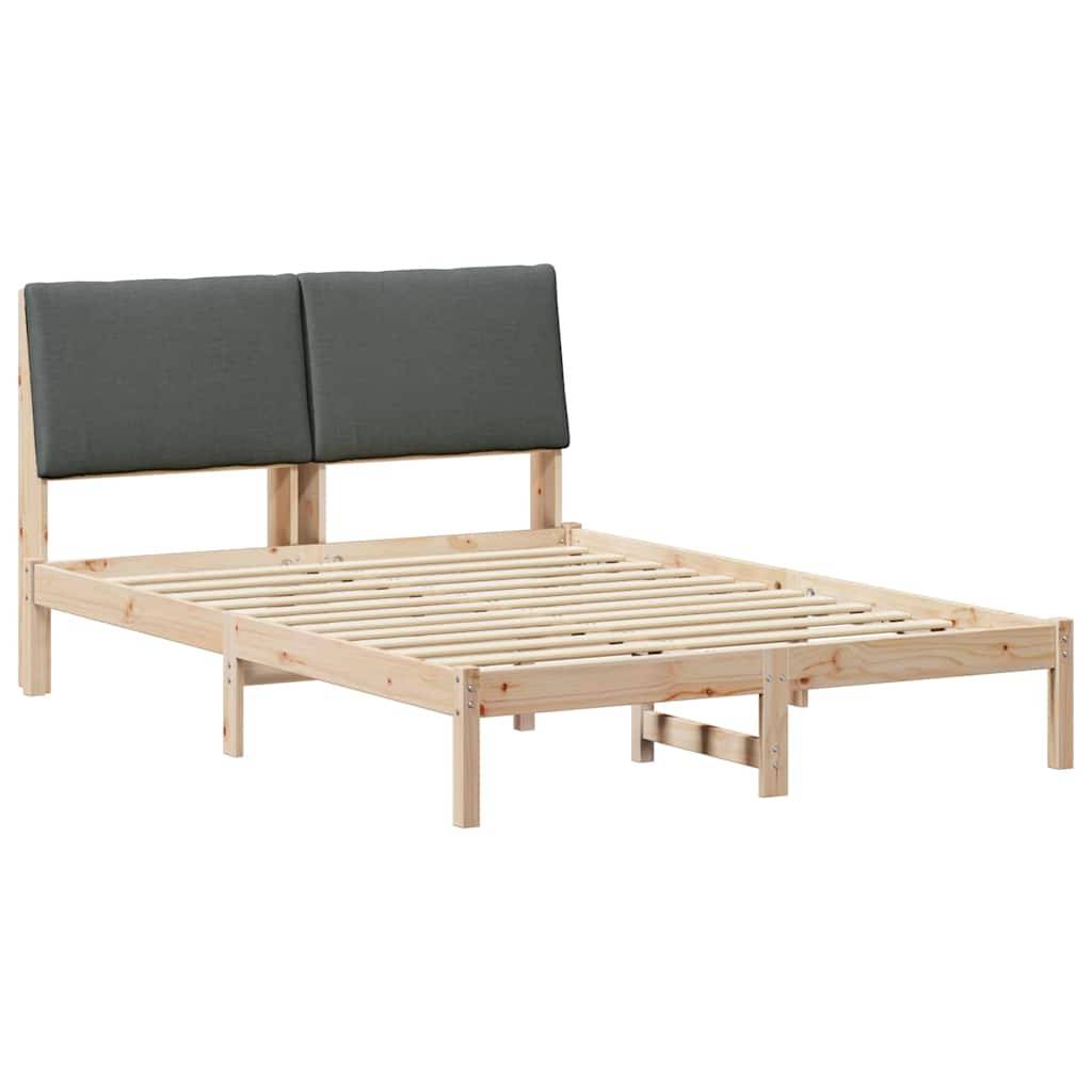 vidaXL Bettgestell Braun und Dunkelgrau 160 x 200 cm Massivholz Kiefer