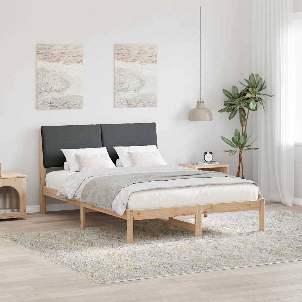 vidaXL Bettgestell Braun und Dunkelgrau 160 x 200 cm Massivholz Kiefer