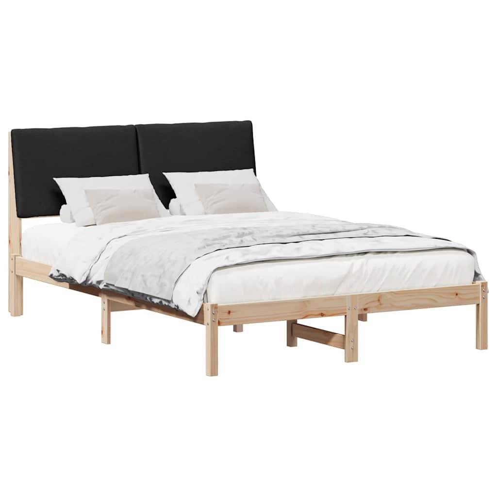 vidaXL Bettgestell Braun und Schwarz 160 x 200 cm Massivholz Kiefer