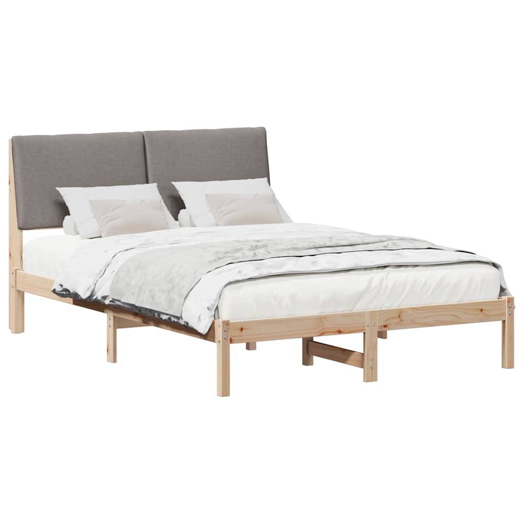 vidaXL Bettgestell Braun und Taupe 160 x 200 cm Massivholz Kiefer