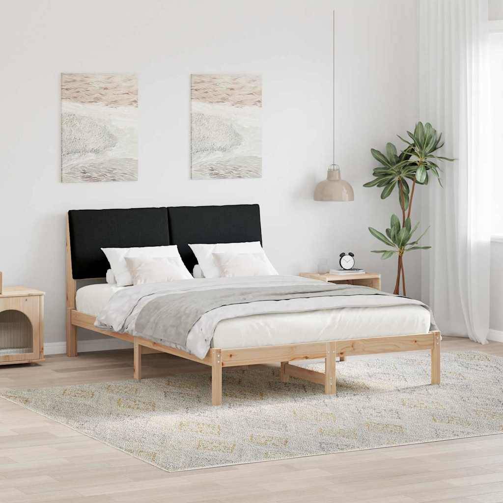 vidaXL Bettgestell Braun und Schwarz 150 x 200 cm Massivholz Kiefer