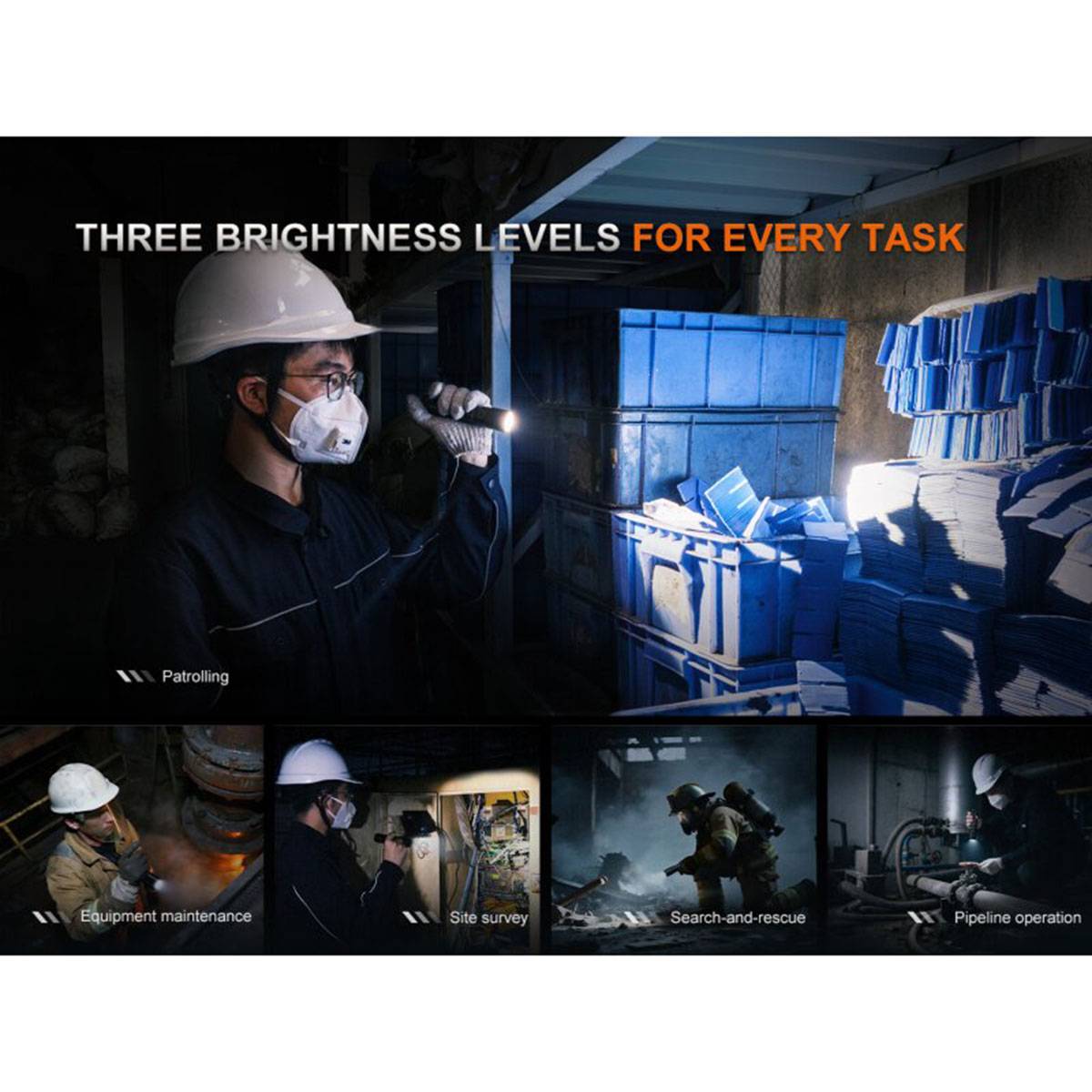 Fenix WF30RE explosionsgeschützte Taschenlampe 300 Lumen - Schwarz