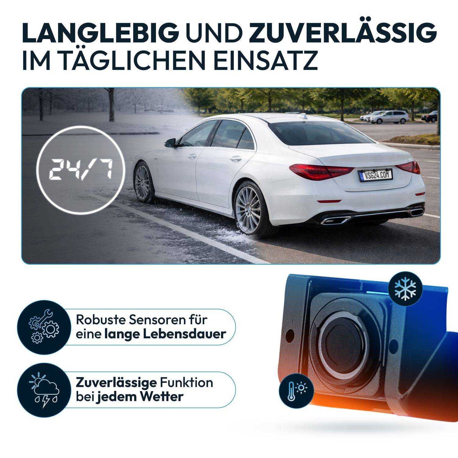 VSG24 Akustische Nummernschild-Einparkhilfe ECHO PLUS Schwarz PDC-22200