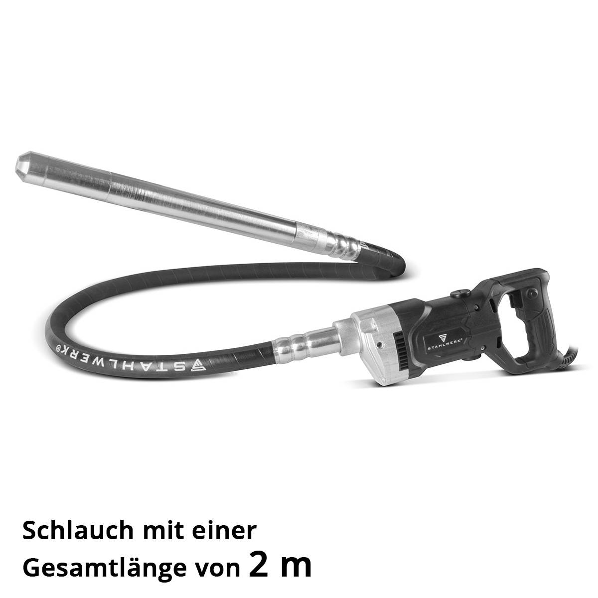 STAHLWERK Betonverdichter 900W mit Rüttelflasche 35mm 2m Innenrüttler