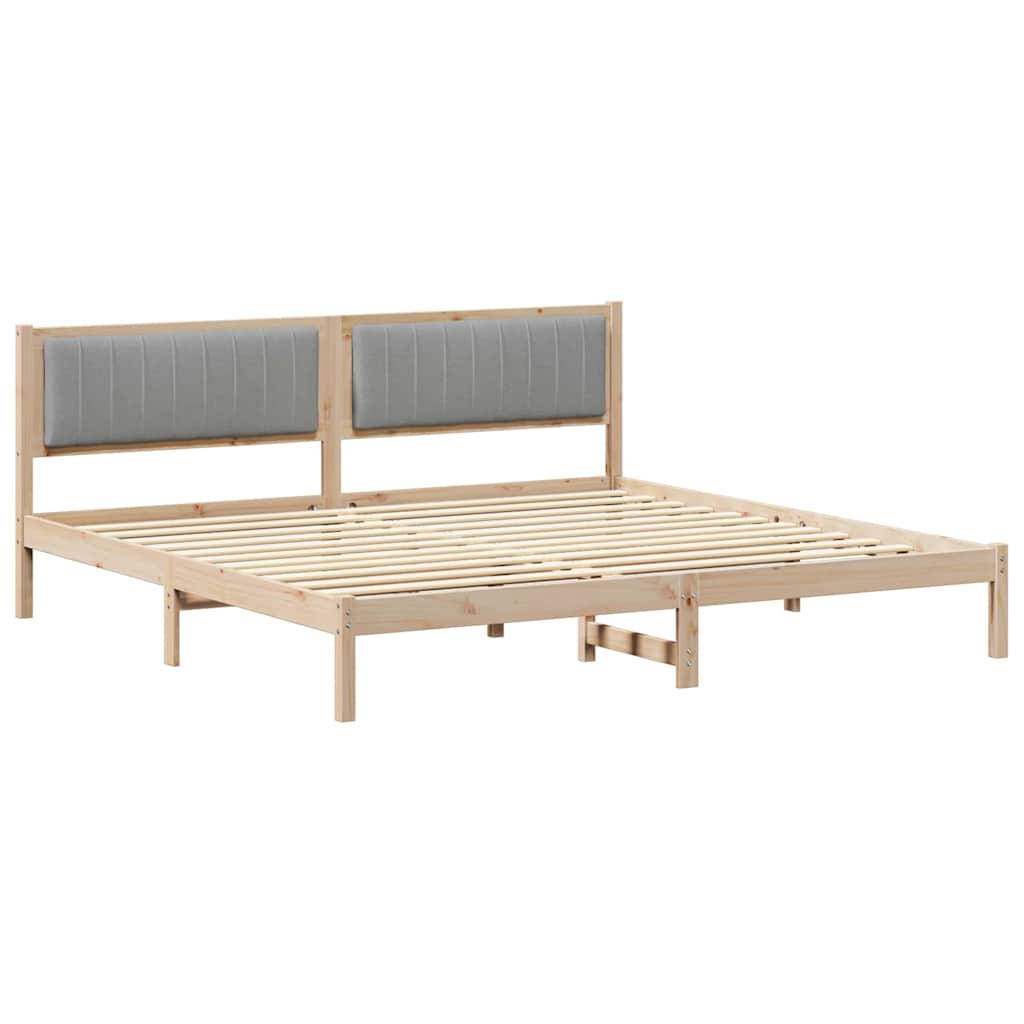 vidaXL Bettrahmen Hellgrau 200 x 200 cm Massives Kiefernholz