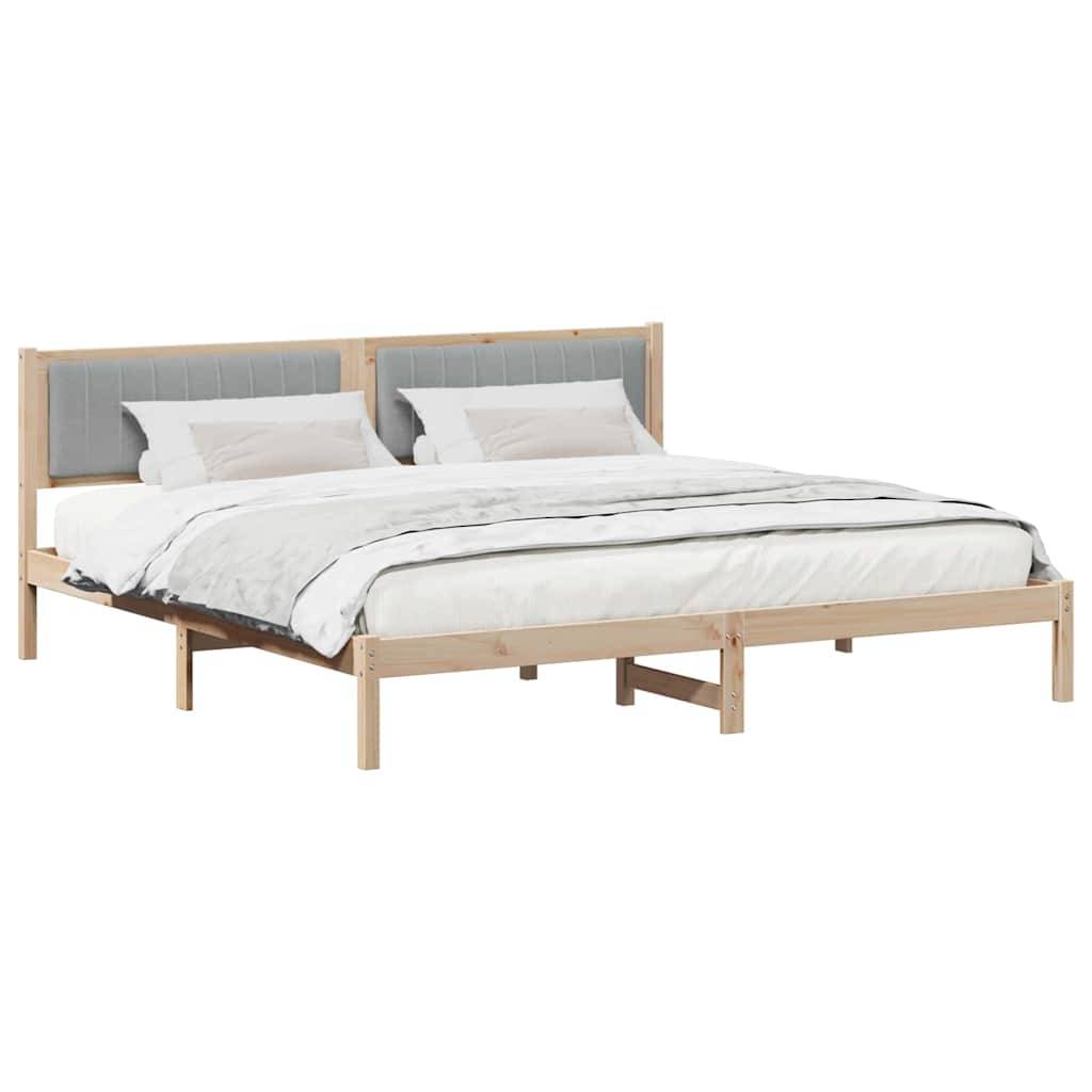 vidaXL Bettrahmen Hellgrau 200 x 200 cm Massives Kiefernholz