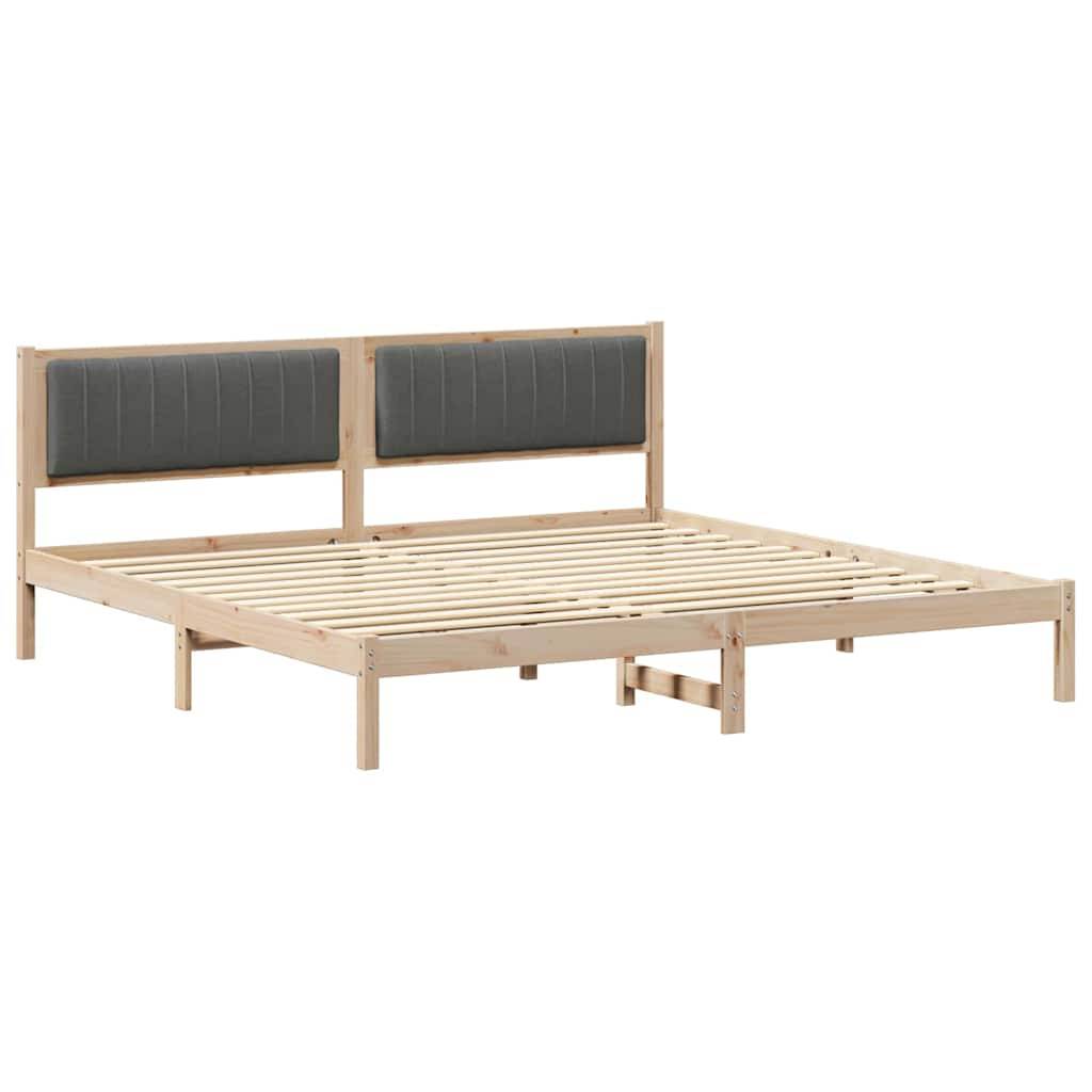 vidaXL Bettrahmen Dunkelgrau 200 x 200 cm Massives Kiefernholz