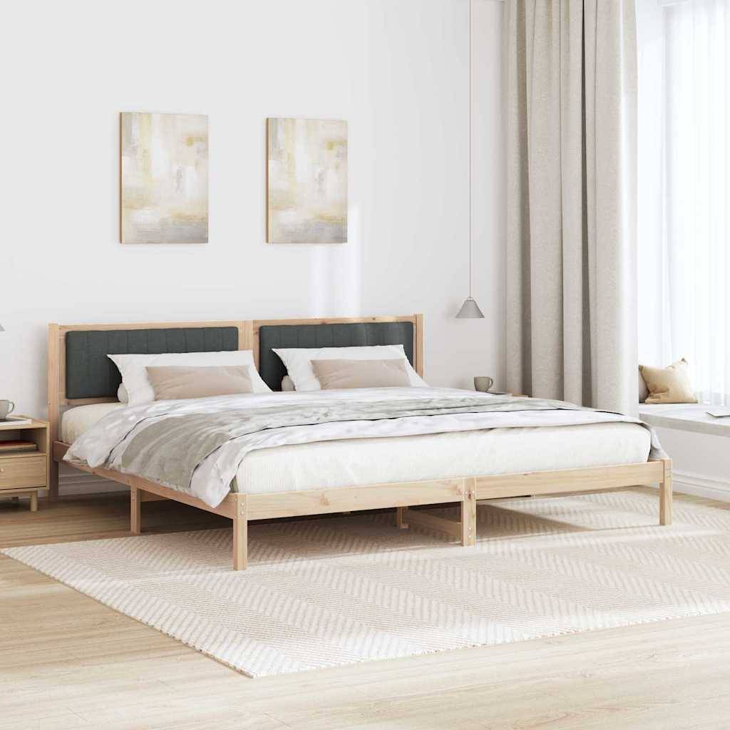 vidaXL Bettrahmen Dunkelgrau 200 x 200 cm Massives Kiefernholz