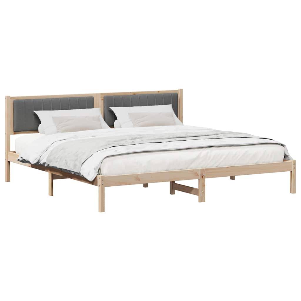vidaXL Bettrahmen Dunkelgrau 200 x 200 cm Massives Kiefernholz