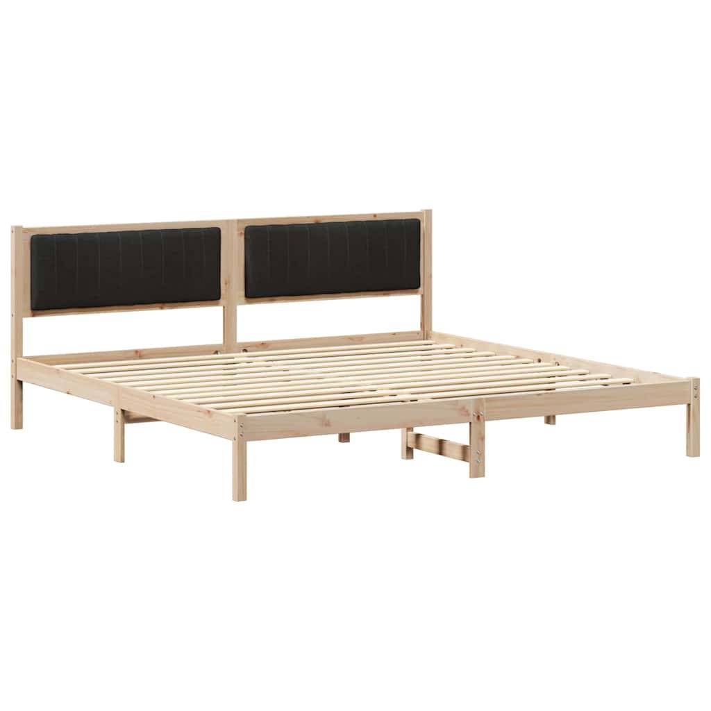 vidaXL Bettrahmen Schwarz 200 x 200 cm Massives Kiefernholz