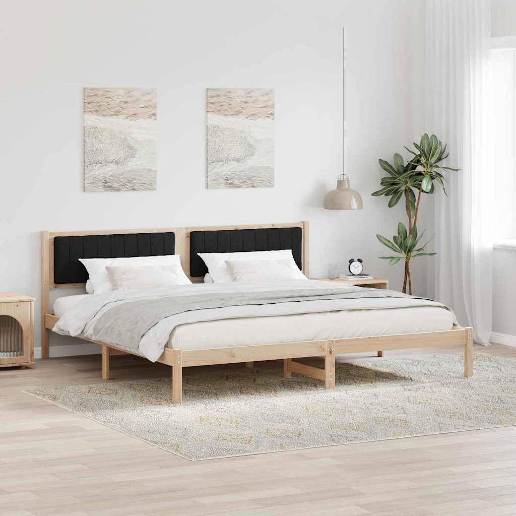 vidaXL Bettrahmen Schwarz 200 x 200 cm Massives Kiefernholz