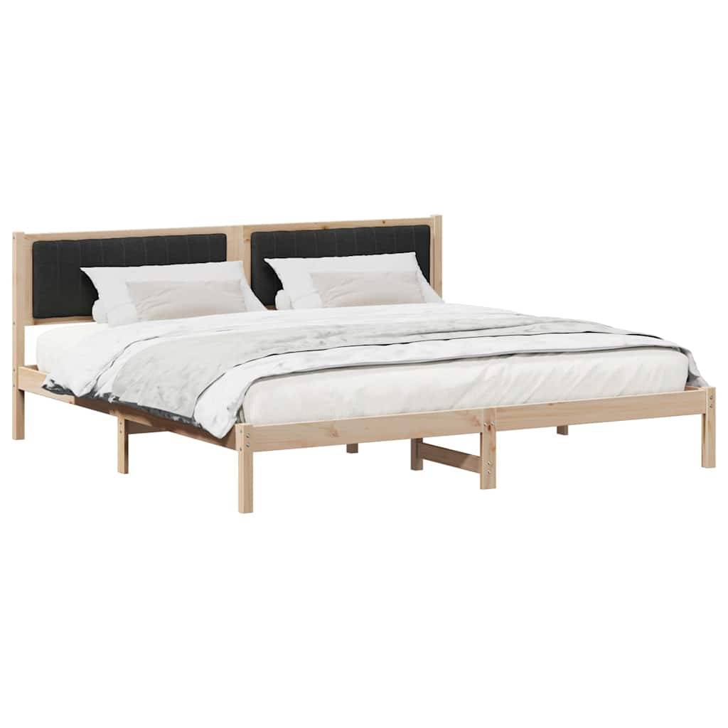 vidaXL Bettrahmen Schwarz 200 x 200 cm Massives Kiefernholz