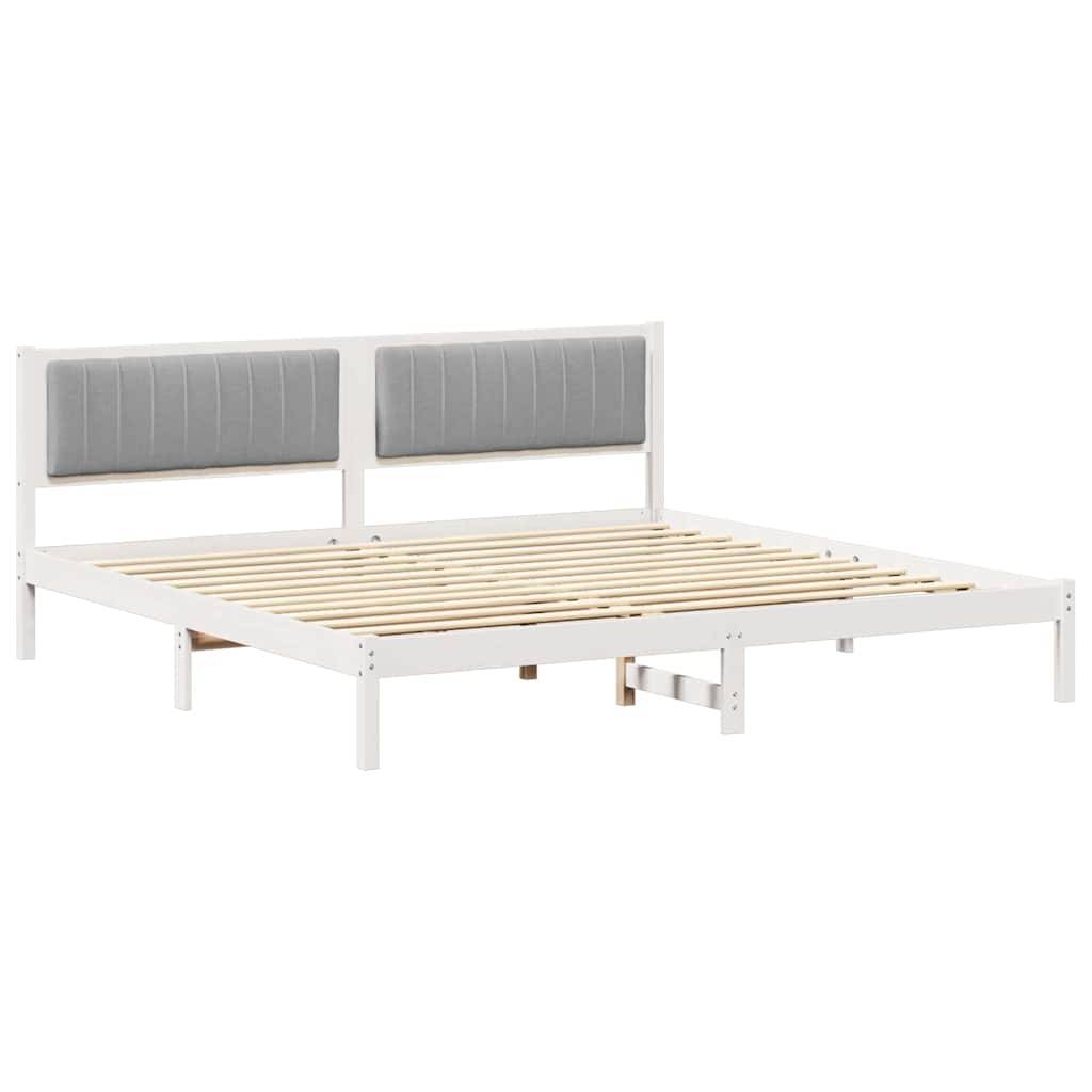 vidaXL Bettrahmen Hellgrau 200 x 200 cm Massives Kiefernholz