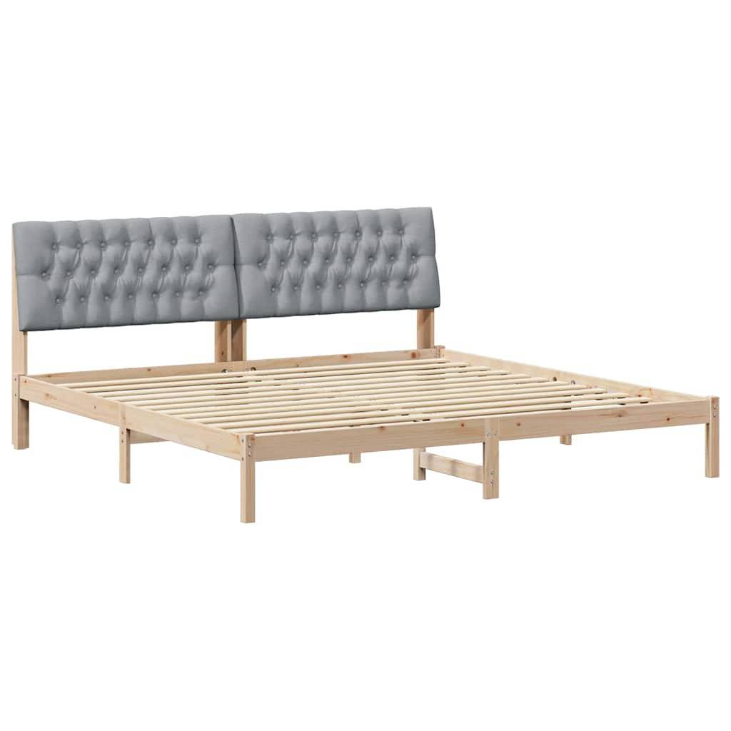 vidaXL Bettgestell mit gepolstertem Kopfteil Braun 200 x 200 cm
