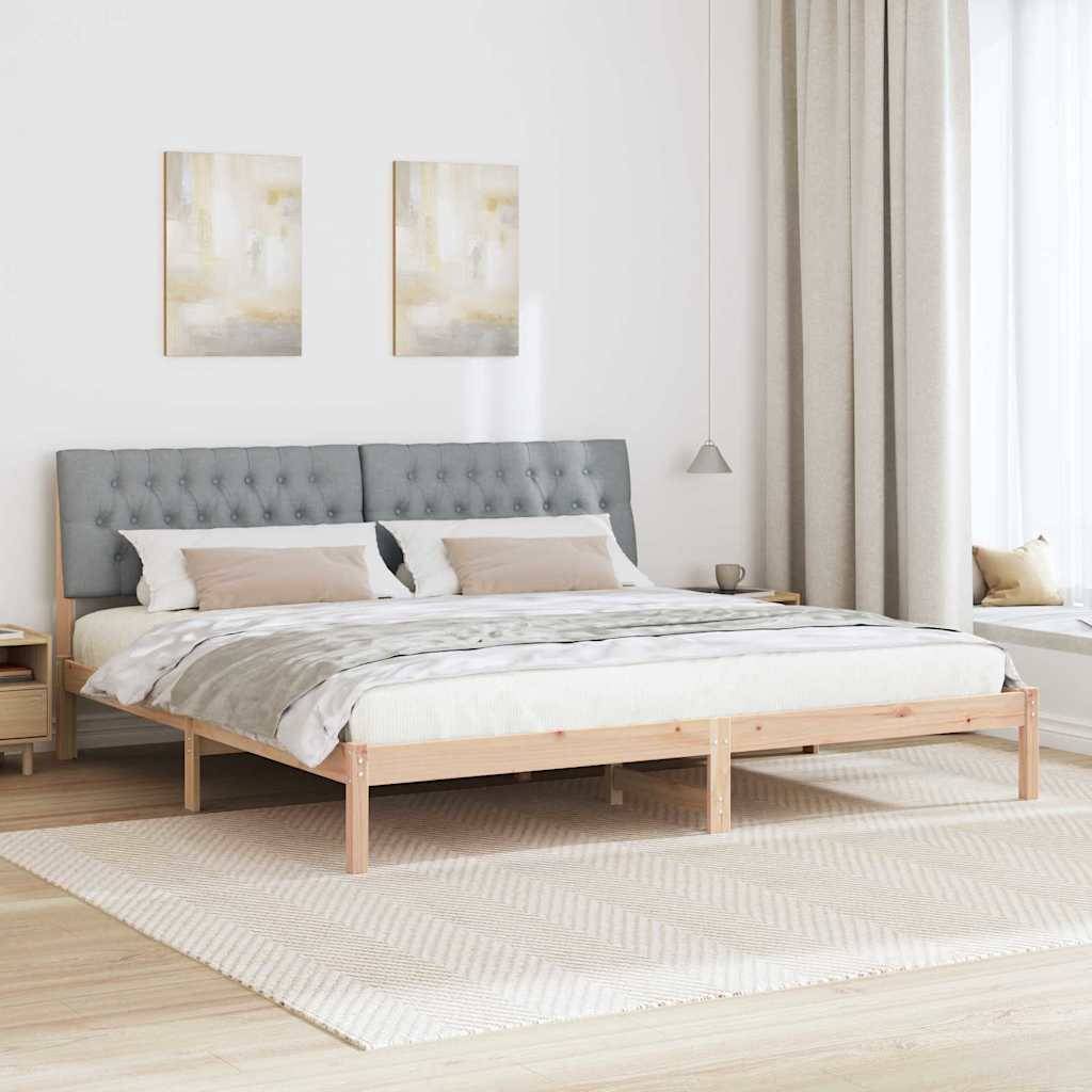 vidaXL Bettgestell mit gepolstertem Kopfteil Braun 200 x 200 cm