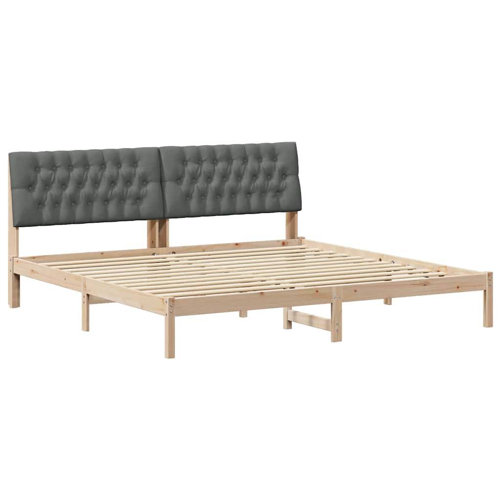 vidaXL Bettgestell mit gepolstertem Kopfteil Braun 200 x 200 cm