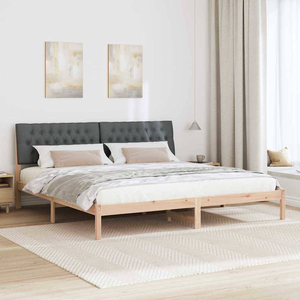 vidaXL Bettgestell mit gepolstertem Kopfteil Braun 200 x 200 cm