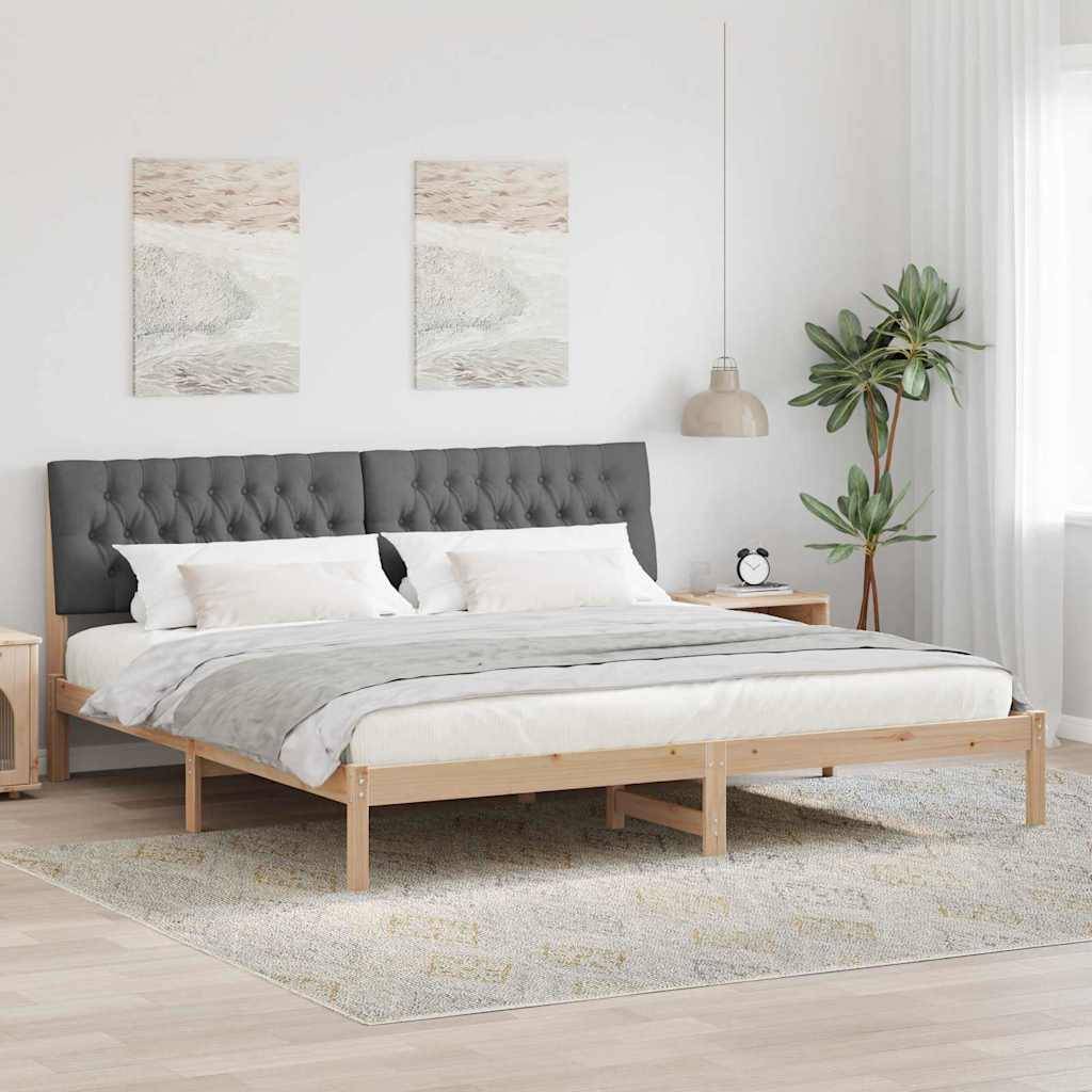 vidaXL Bettgestell mit gepolstertem Kopfteil Braun 200 x 200 cm