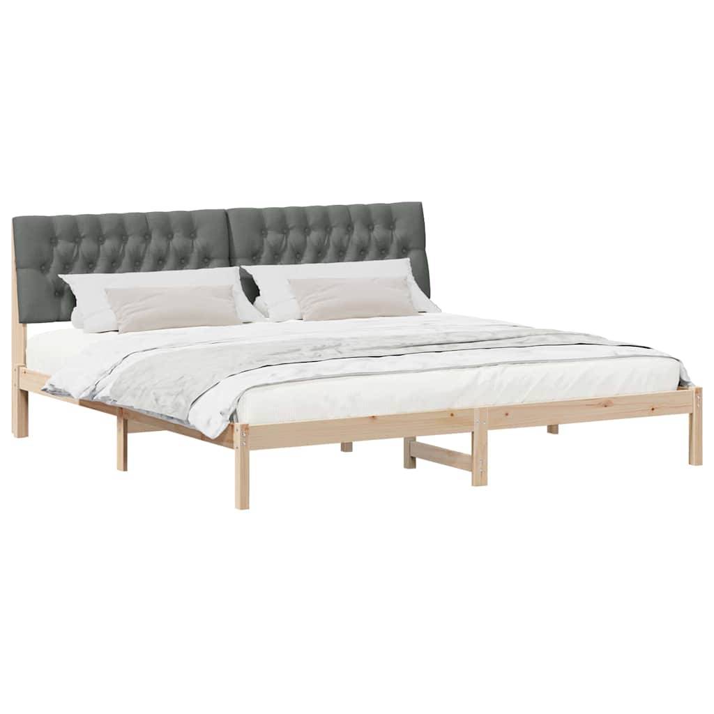 vidaXL Bettgestell mit gepolstertem Kopfteil Braun 200 x 200 cm