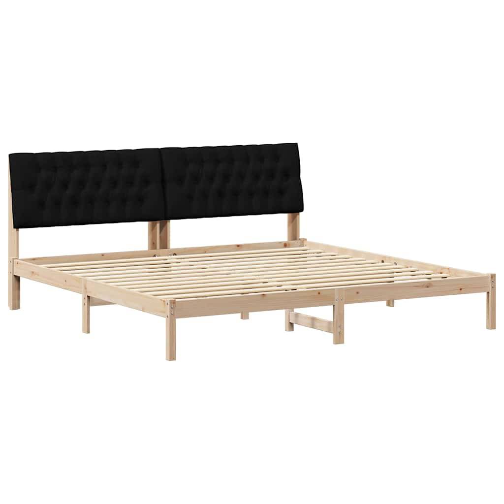 vidaXL Bettgestell mit gepolstertem Kopfteil Braun 200 x 200 cm