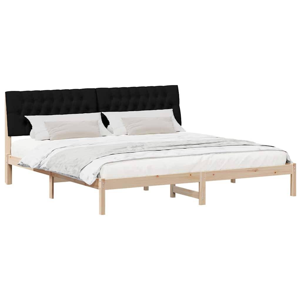 vidaXL Bettgestell mit gepolstertem Kopfteil Braun 200 x 200 cm
