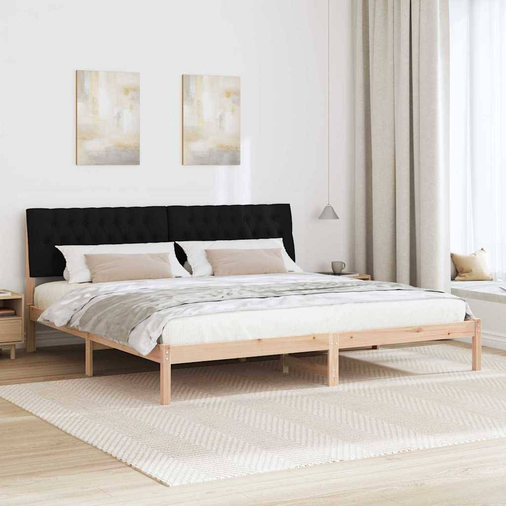 vidaXL Bettgestell mit gepolstertem Kopfteil Braun 200 x 200 cm