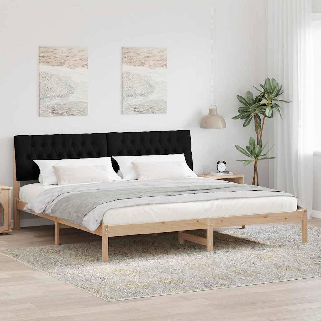 vidaXL Bettgestell mit gepolstertem Kopfteil Braun 200 x 200 cm