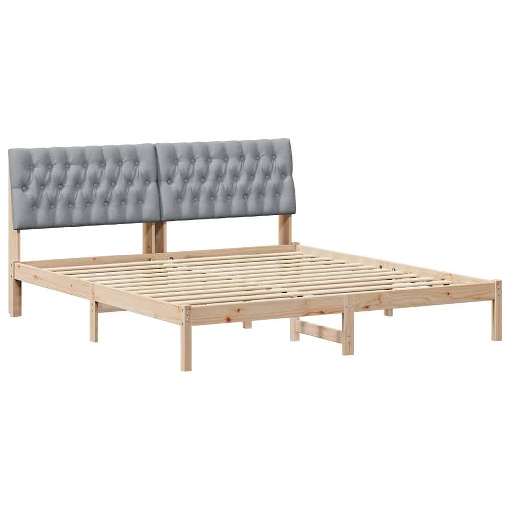 vidaXL Bettgestell mit gepolstertem Kopfteil Braun 180 x 200 cm