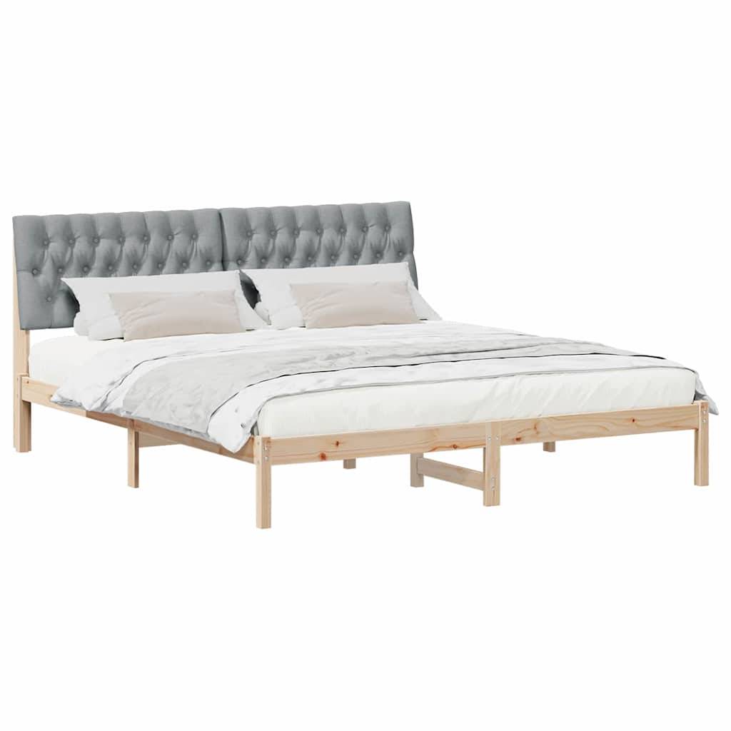 vidaXL Bettgestell mit gepolstertem Kopfteil Braun 180 x 200 cm