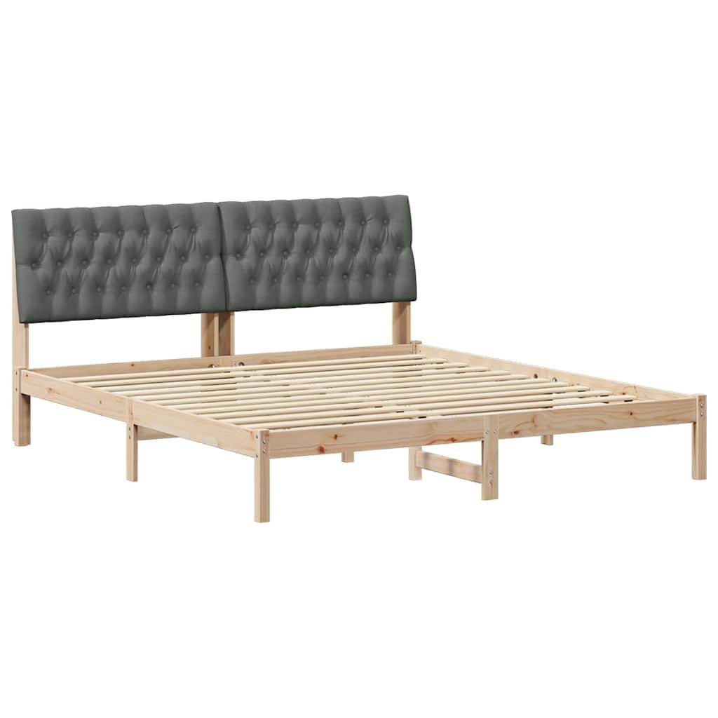 vidaXL Bettgestell mit gepolstertem Kopfteil Braun 180 x 200 cm