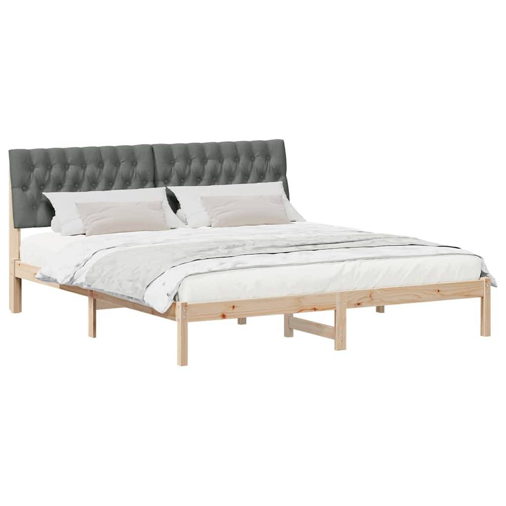 vidaXL Bettgestell mit gepolstertem Kopfteil Braun 180 x 200 cm