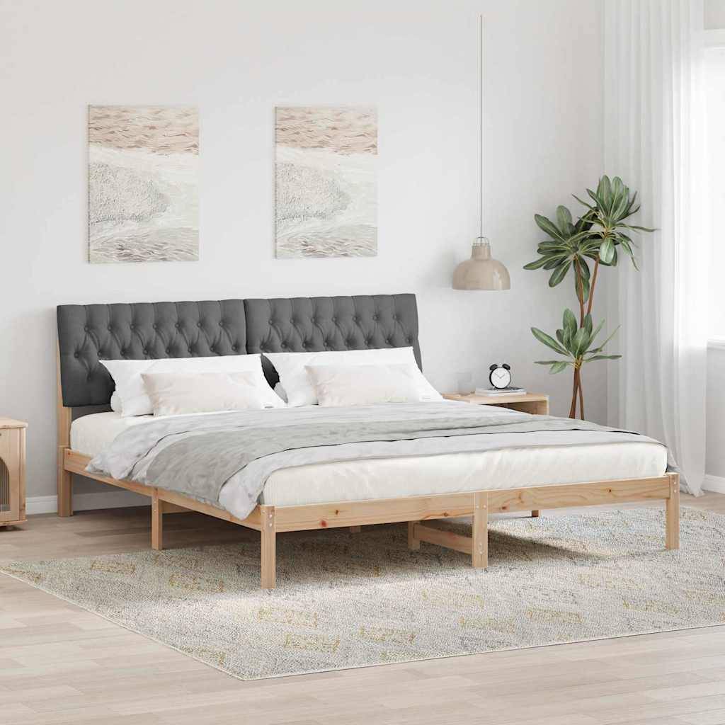vidaXL Bettgestell mit gepolstertem Kopfteil Braun 180 x 200 cm