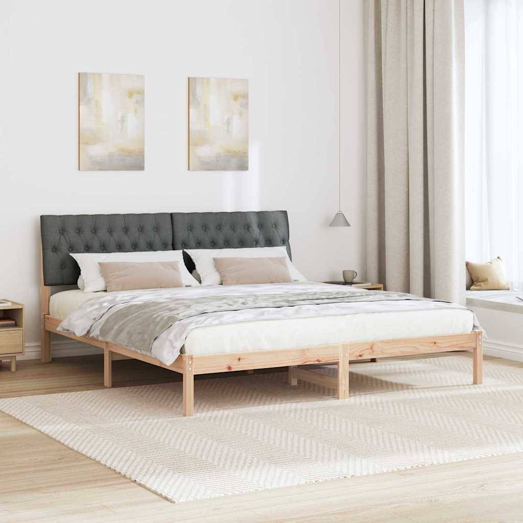 vidaXL Bettgestell mit gepolstertem Kopfteil Braun 180 x 200 cm