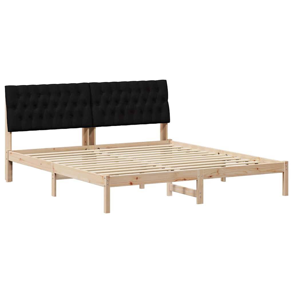 vidaXL Bettgestell mit gepolstertem Kopfteil Braun 180 x 200 cm