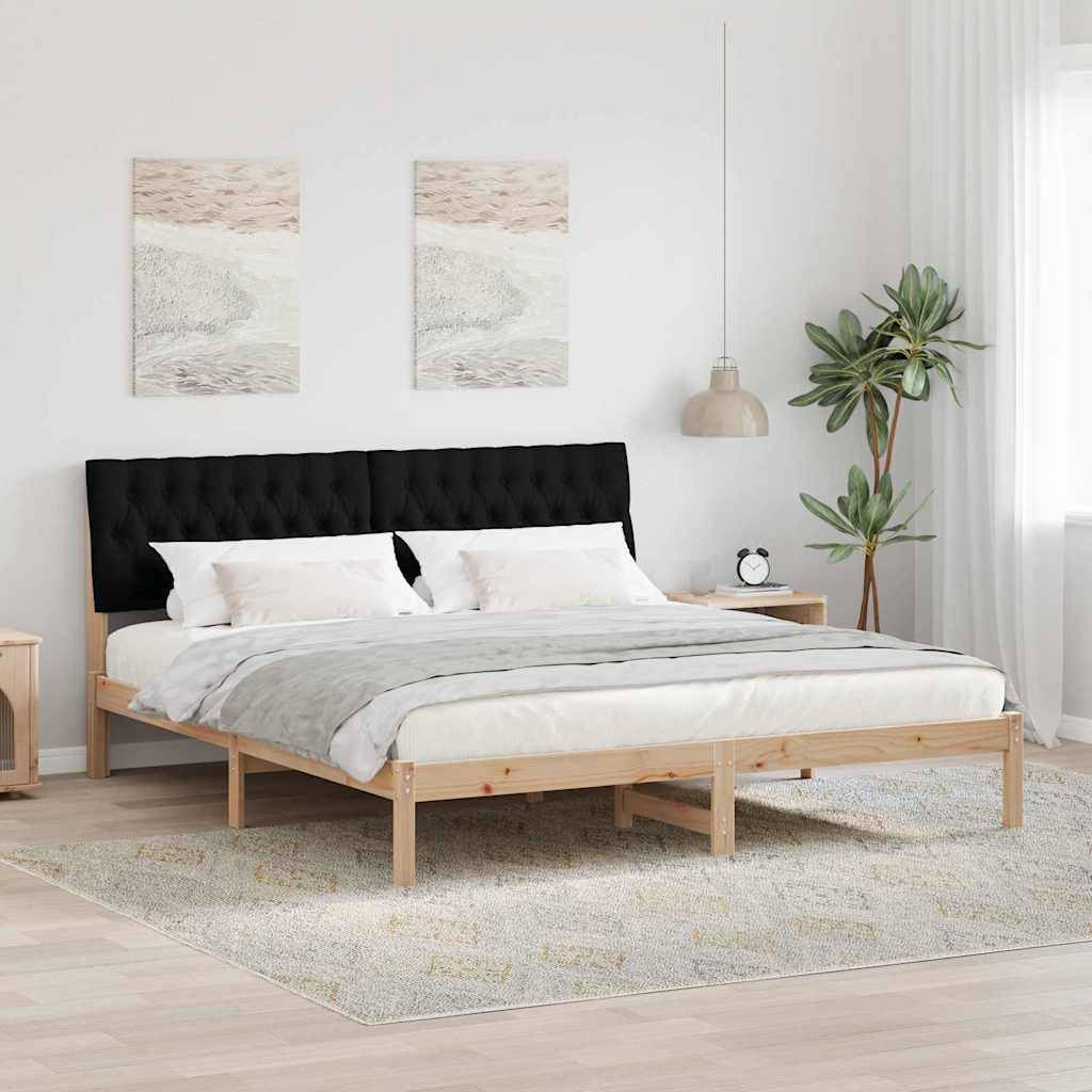 vidaXL Bettgestell mit gepolstertem Kopfteil Braun 180 x 200 cm