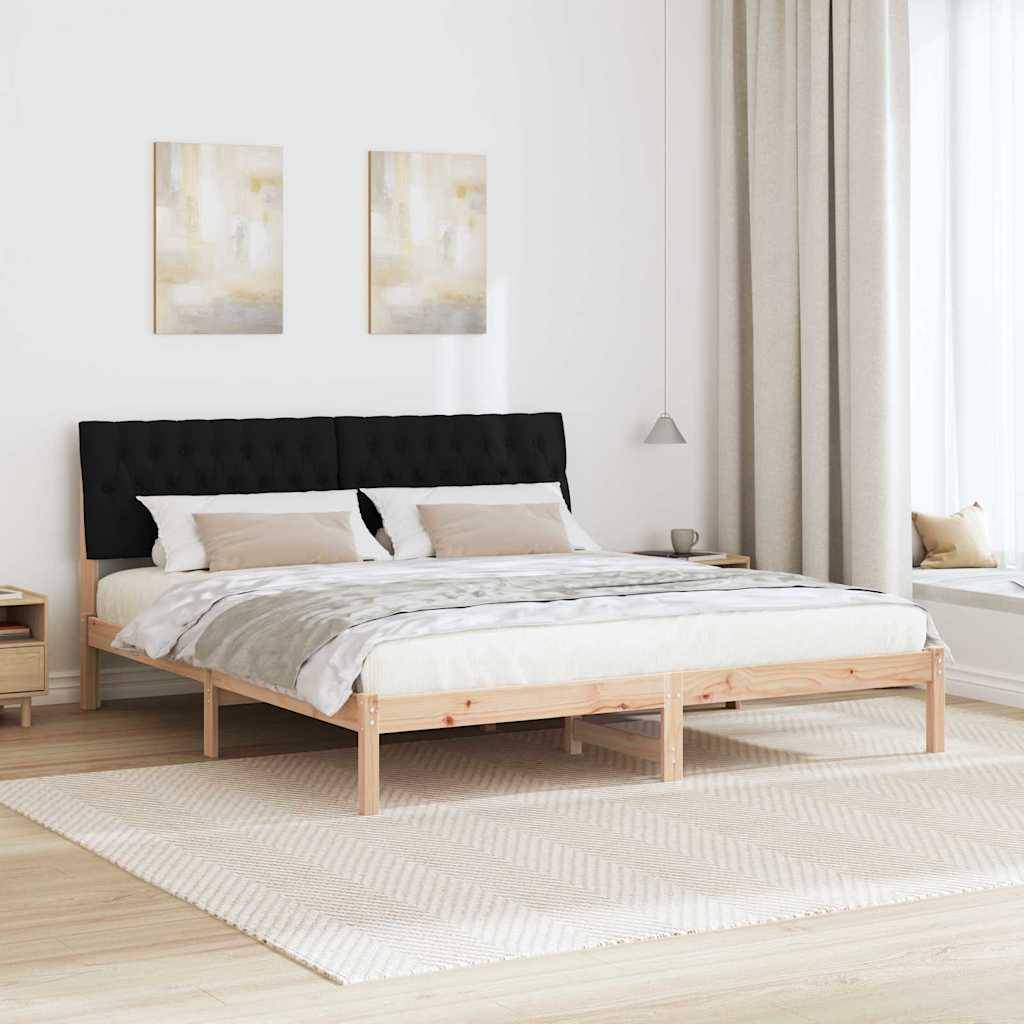 vidaXL Bettgestell mit gepolstertem Kopfteil Braun 180 x 200 cm