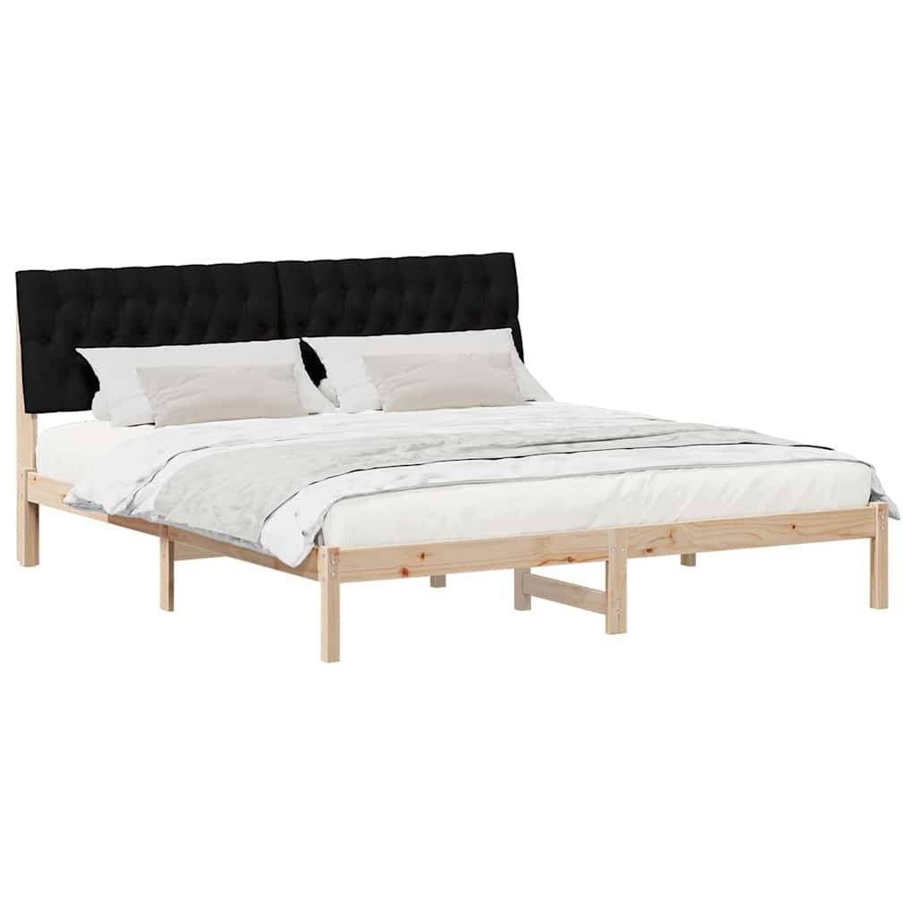vidaXL Bettgestell mit gepolstertem Kopfteil Braun 180 x 200 cm