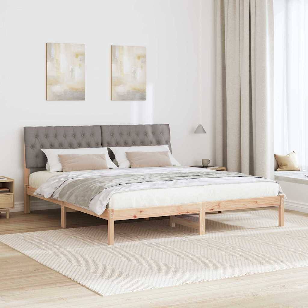 vidaXL Bettgestell mit gepolstertem Kopfteil Braun 180 x 200 cm