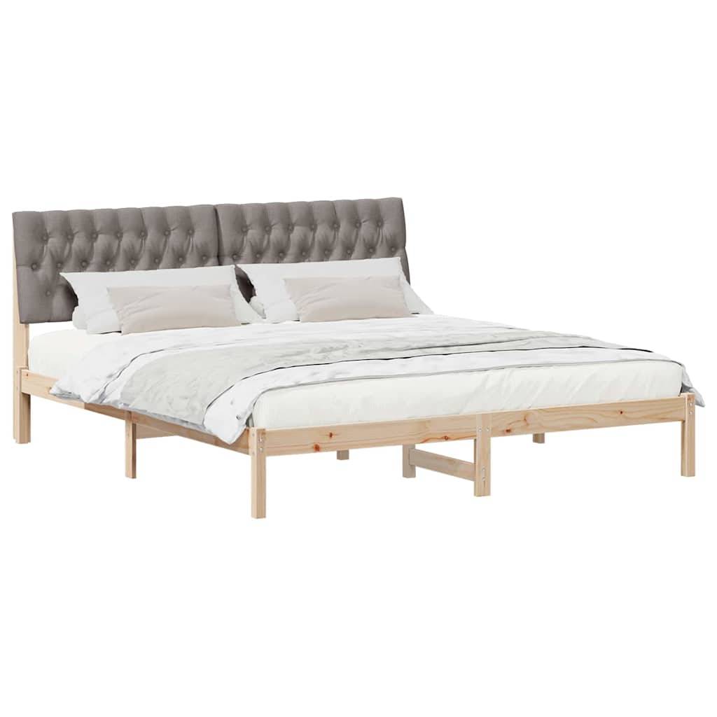 vidaXL Bettgestell mit gepolstertem Kopfteil Braun 180 x 200 cm