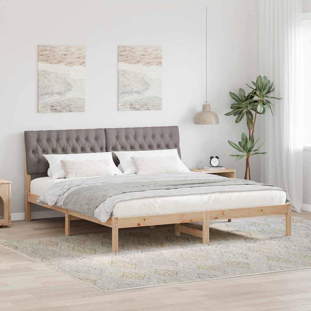 vidaXL Bettgestell mit gepolstertem Kopfteil Braun 180 x 200 cm