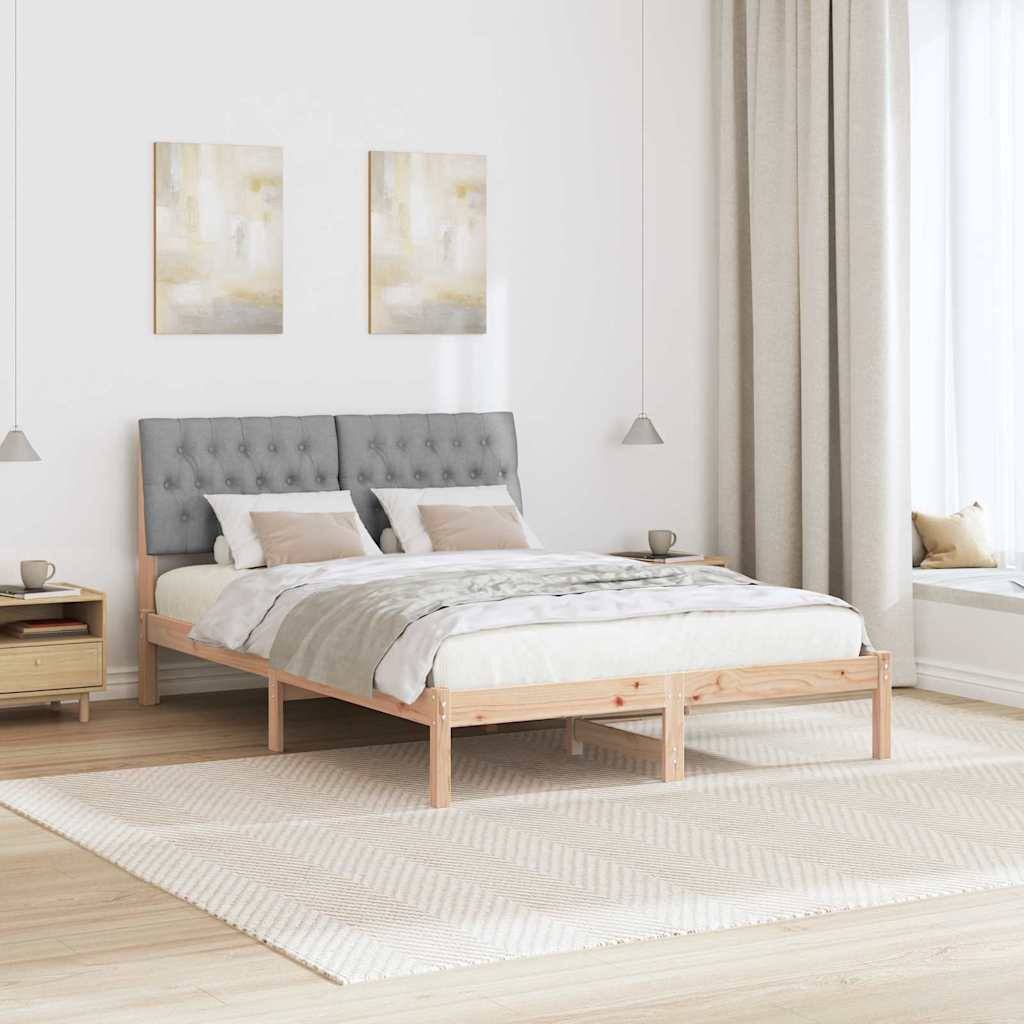 vidaXL Bettgestell mit gepolstertem Kopfteil Braun 150 x 200 cm