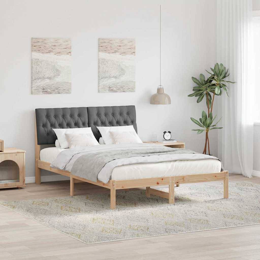 vidaXL Bettgestell mit gepolstertem Kopfteil Braun 160 x 200 cm
