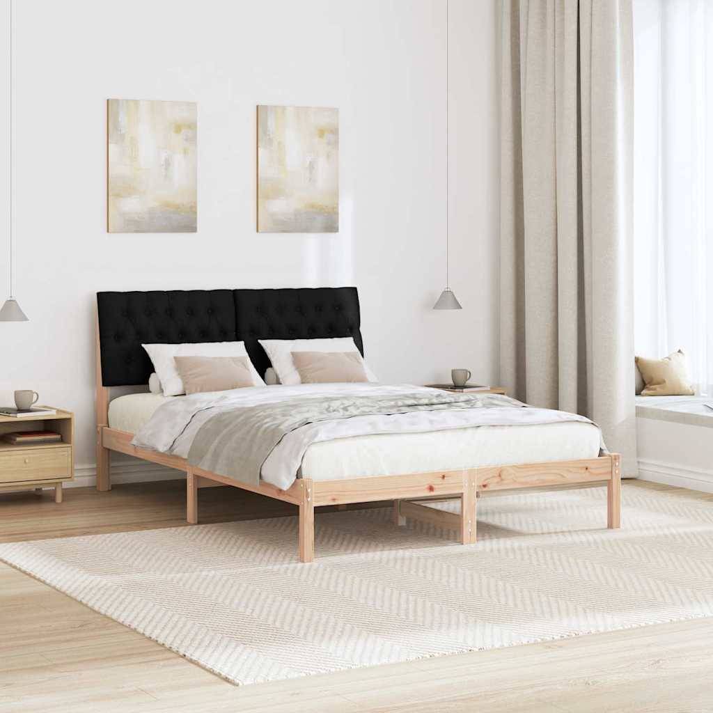 vidaXL Bettgestell mit gepolstertem Kopfteil Braun 160 x 200 cm