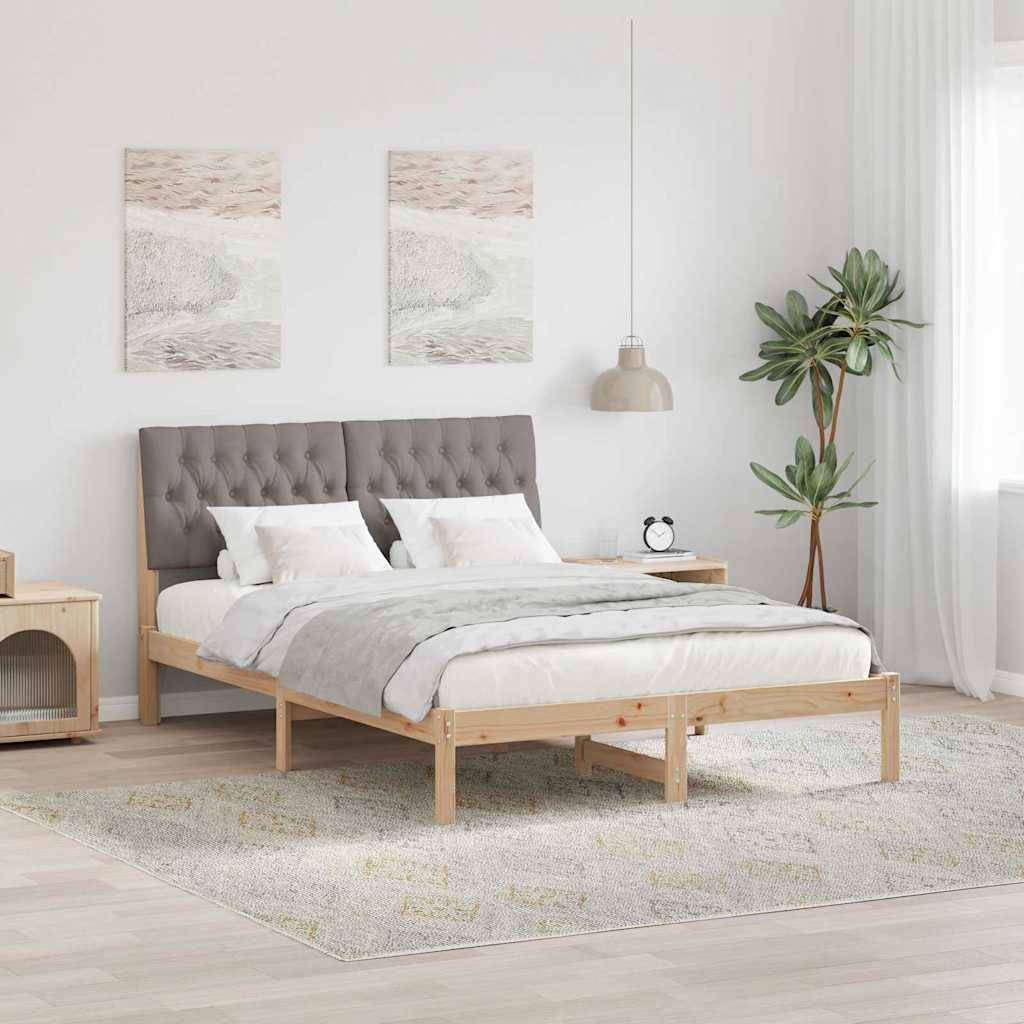 vidaXL Bettgestell mit gepolstertem Kopfteil Braun 160 x 200 cm