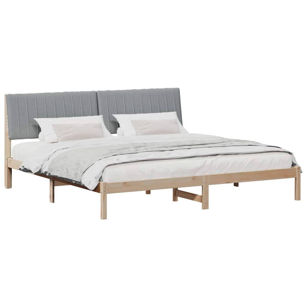 vidaXL Bettrahmen mit Kopfteil Braun 200 x 200 cm Massives Kiefernholz
